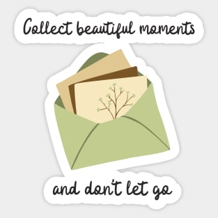 Collect Beautiful Moments And Don't Let Go Cute Pastel Envelpe Print Sticker